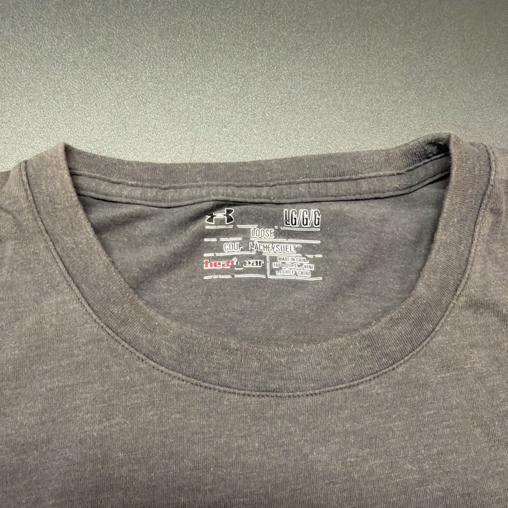Under‎ Armour T Shirt Mens L Loose Heat Gear Freedom USA Flag Graphic Active O4 - Picture 5 of 9